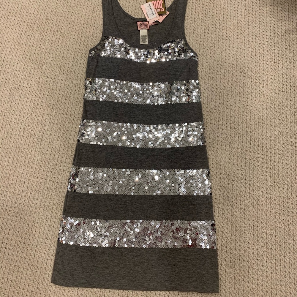 Juicy Couture NWT Sequin Stripe Tank Dress